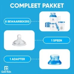 Gold Kids Moedermelk Bewaarbekers Voor Babyvoeding – Compleet Pakket Inclusief Adapter En Speen - Bewaarbakjes 13 Gold Kids Moedermelk Bewaarbekers Voor Babyvoeding – Compleet Pakket Inclusief Adapter En Speen - Bewaarbakjes -Jollein Winkel 1200x1200 817