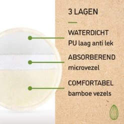 Nutty Green Hypoallergeen Bamboe Zoogcompressen - 12 Stuks 15 Nutty Green Hypoallergeen Bamboe Zoogcompressen - 12 Stuks -Jollein Winkel 1200x1200 857
