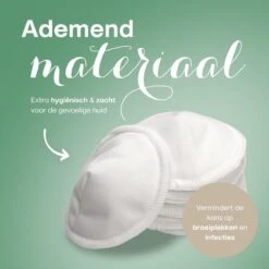 NATURE'S Groove Wasbare Zoogcompressen - Cup AA T/m C - Borstcompressen Wasbaar - Incl Waszakje En Opbergetui - 16 Stuks - Wit -Jollein Winkel 1200x1200 864