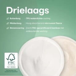 NATURE'S Groove Wasbare Zoogcompressen - Cup AA T/m C - Borstcompressen Wasbaar - Incl Waszakje En Opbergetui - 16 Stuks - Wit -Jollein Winkel 1200x1200 865