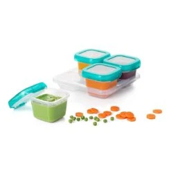 OXO Tot Babyvoeding Diepvriesbakjes - Bewaarbakjes Met Deksel -4x180 Ml- Teal -Jollein Winkel 1200x1200 969