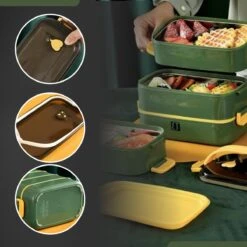 Buxibo - Multifunctionele Stapelbare Lunch Box - Bento Box - Lekvrije Voedsel Container Met Handvat - 4-Laags - Anti - Overflow - Geïsoleerde Maaltijd Box Voor Werk/Kantoor/School - Roestvrijstaal - Groen - 2800ML 18 Buxibo - Multifunctionele Stapelbare Lunch Box - Bento Box - Lekvrije Voedsel Container Met Handvat - 4-Laags - Anti - Overflow - Geïsoleerde Maaltijd Box Voor Werk/Kantoor/School - Roestvrijstaal - Groen - 2800ML -Jollein Winkel 1200x1200 991