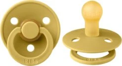 BIBS Fopspeen Maat 1 0-6 Maanden Oker Geel & Smoke - Natuurrubber Baby Speen 2 Stuks -Jollein Winkel 1200x657