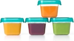 OXO Tot Babyvoeding Diepvriesbakjes - Bewaarbakjes Met Deksel -4x180 Ml- Teal -Jollein Winkel 1200x666