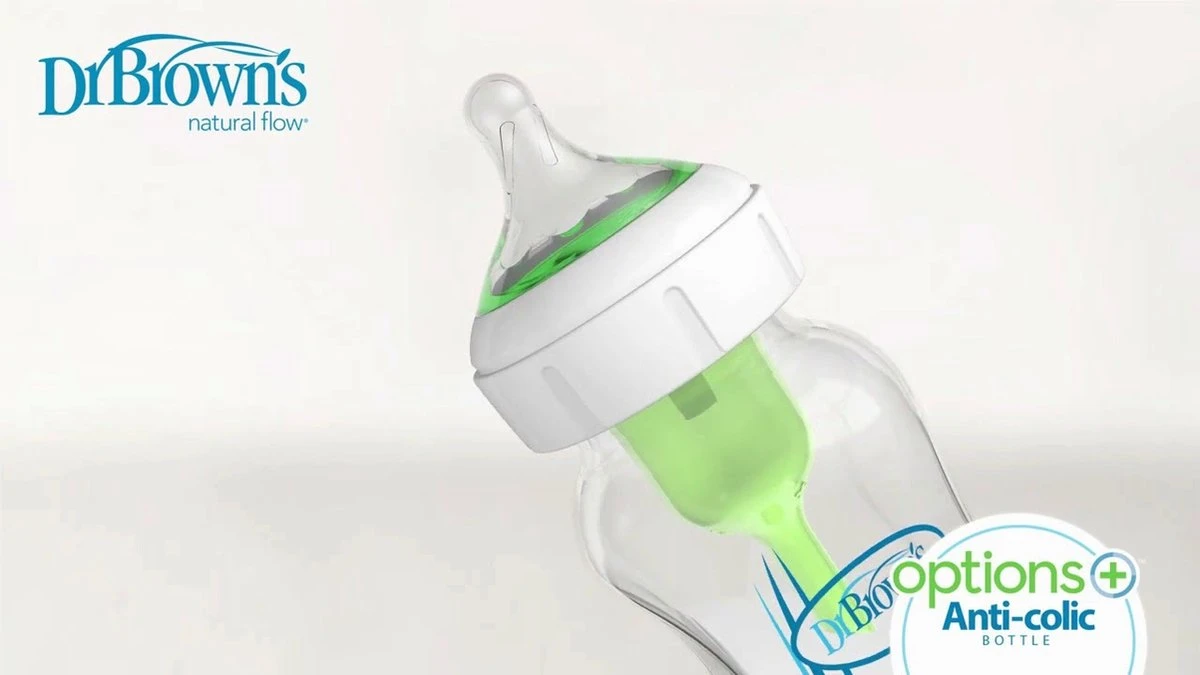 Dr. Brown's Options+ Anti-colic Bottle Brede Hals Fles - 150 Ml 2 Dr. Brown's Options+ Anti-colic Bottle Brede Hals Fles - 150 Ml - Afbeelding 2