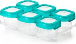 OXO Tot Babyvoeding Diepvriesbakjes - Babyvoeding Bewaarbakjes Met Deksel - 6x60 Ml- Teal