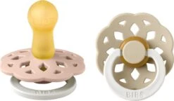 BiBS - Boheme Pacifier Glow In The Dark - Stage 2 Fopspeen - 2 Stuks - Blush Glow / Vanilla Glow