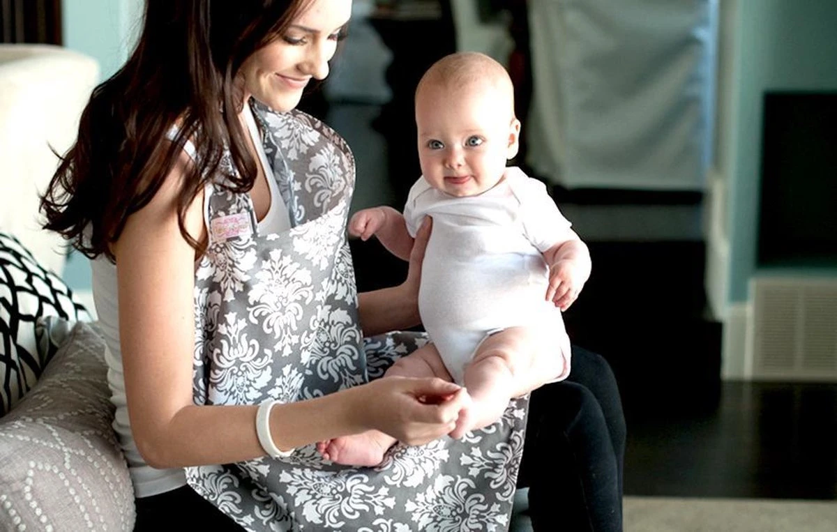 Udder Covers Borstvoedingsdoek - Voedingsdoek - Grace - Grijs Wit Print 2 Udder Covers Borstvoedingsdoek - Voedingsdoek - Grace - Grijs Wit Print - Afbeelding 2