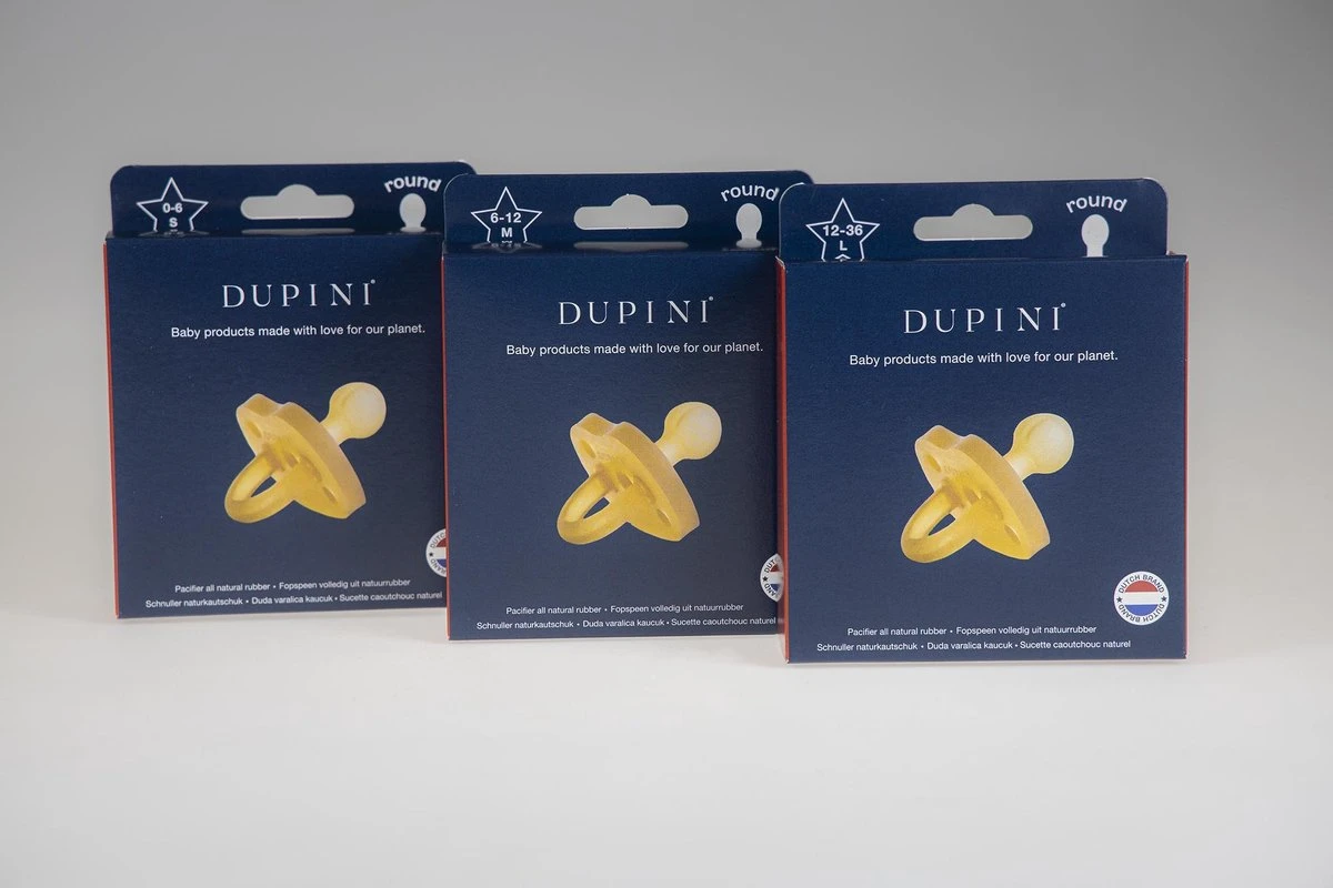 Dupini 100% Natuurrubber Speen/fopspeen - Round Maat L 9 Dupini 100% Natuurrubber Speen/fopspeen - Round Maat L - Afbeelding 9