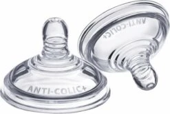 Tommee Tippee Advanced Anti-Colic Zuigfles Spenen, Borst-achtig, Zacht Silicone, Normale Uitstroomsnelheid, 3m+, Verpakking Van 2 -Jollein Winkel 1200x807 1