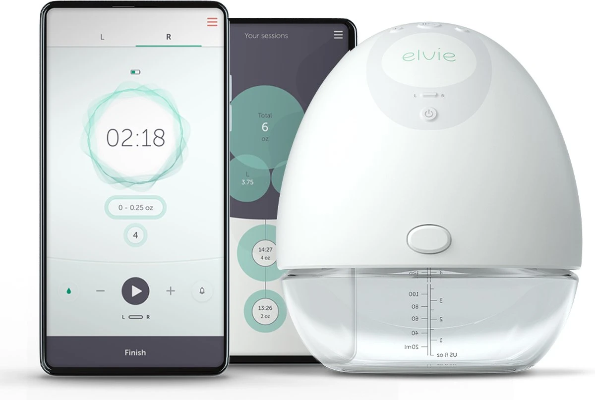 Elvie Pump Enkele Elektrische Borstkolf - Draagbaar - Hands-free - Geluidsloos - Incl. 2 Flessen 2 Elvie Pump Enkele Elektrische Borstkolf - Draagbaar - Hands-free - Geluidsloos - Incl. 2 Flessen - Afbeelding 2