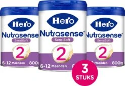 Hero Nutrasense SensiSoft 2 Opvolgmelk 6 Tot 12 Maanden - 3 X 800gram - Met Melkvet - Palmolie Vrij -Jollein Winkel 1200x825 2