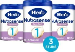 Hero Nutrasense SensiSoft Zuigelingenvoeding 1 - Flesvoeding Van 0 Tot 6 Maanden - 3 X 800 Gram - Met Melkvet - Palmolie Vrij -Jollein Winkel 1200x825 3