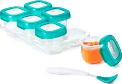 OXO Tot Babyvoeding Diepvriesbakjes - Babyvoeding Bewaarbakjes Met Deksel - 6x60 Ml- Teal 8 OXO Tot Babyvoeding Diepvriesbakjes - Babyvoeding Bewaarbakjes Met Deksel - 6x60 Ml- Teal -Jollein Winkel 1200x827 4