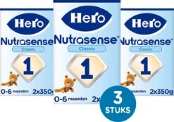 Hero Nutrasense Zuigelingenvoeding Classic 1 (0-6 Maanden) - Flesvoeding - Met Melkvet - Palmolie Vrij - 3 X 700gr (Voorheen Hero Baby Classic 1) -Jollein Winkel 1200x840