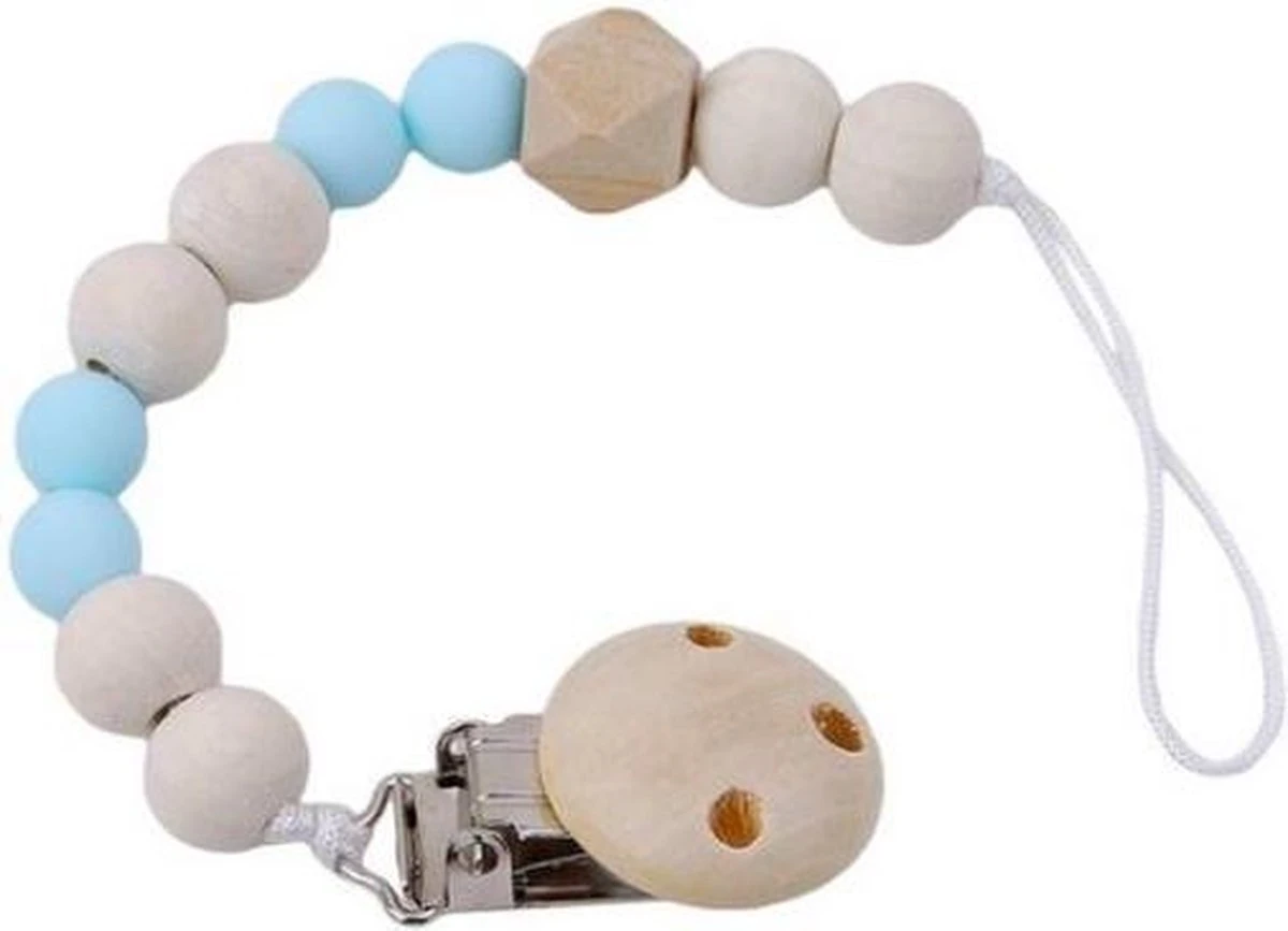 Babygifts4you-Speenkoord - Speen - Koord - Kralen - Hout - Blauw 1 Babygifts4you-Speenkoord - Speen - Koord - Kralen - Hout - Blauw