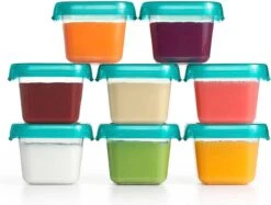 OXO Tot Babyvoeding Diepvriesbakjes - Bewaarbakjes Met Deksel -4x180 Ml- Teal -Jollein Winkel 1200x910 1
