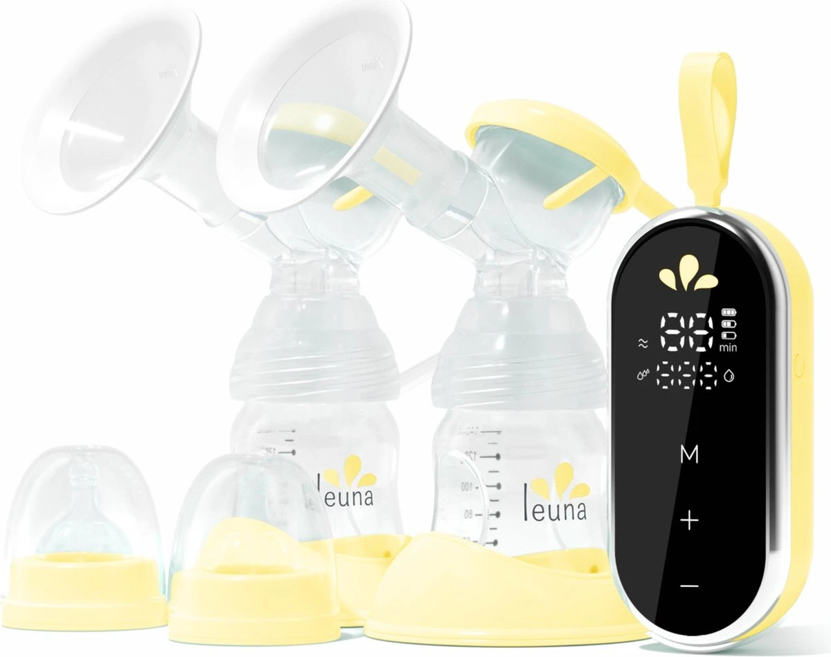 Leuna Comfort - Elektrische Borstkolf - Dubbele Borstkolf - Oplaadbare Accu - Gemakkelijk Schoonmaken - Stille Kolf - Kolfapparaat - Borstkolf - Borstkolven - Kolf - Geel 1 Leuna Comfort - Elektrische Borstkolf - Dubbele Borstkolf - Oplaadbare Accu - Gemakkelijk Schoonmaken - Stille Kolf - Kolfapparaat - Borstkolf - Borstkolven - Kolf - Geel