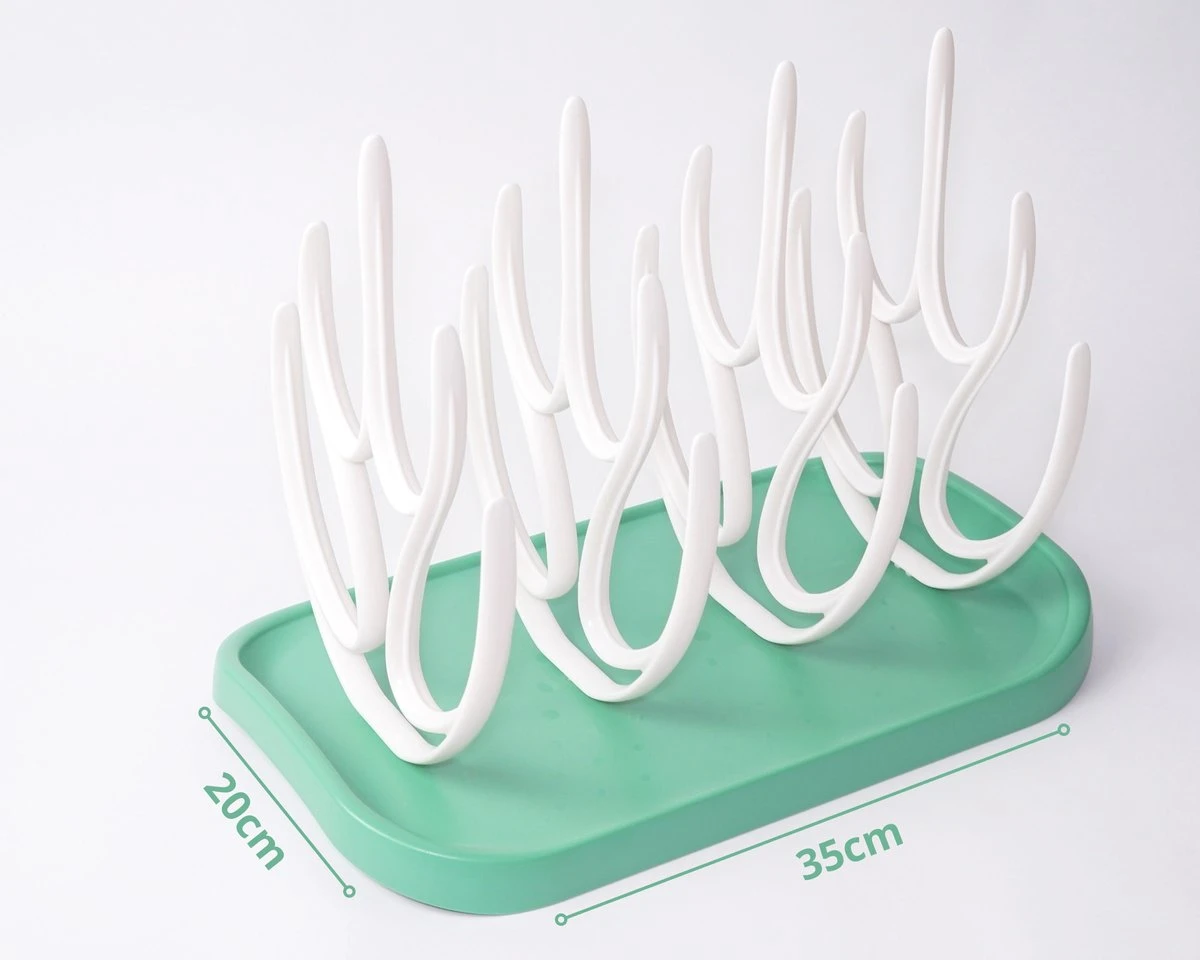 Flouer Flessen Droogrek - Flessenrek Baby - Droogrek Flessen Baby - Drying Rack - Afdruiprek Babyfles - Groen 4 Flouer Flessen Droogrek - Flessenrek Baby - Droogrek Flessen Baby - Drying Rack - Afdruiprek Babyfles - Groen - Afbeelding 4