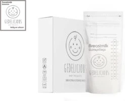 Moedermelk Bewaarzakjes Voor Borstvoeding En Babyvoeding - Gedelicious- 120 Stuks - 220 ML - Anti Lek - BPA Vrij - Gemakkelijk Te Openen - Dubbele Sluiting- Nieuwe Versie (2023)