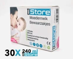 30 Stuks 240ml - Borstvoeding Zakjes - Moedermelk Zakjes - Moedermelk Bewaarzakjes -Jollein Winkel 1200x970