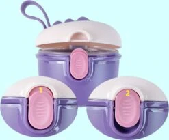 Babyvoeding Dispenser - Baby Melkpoeder Doseer Box - Reisbox - Opbergdoos Voor Voeding - Dispenser Met Schep 440ML - Paars -Jollein Winkel 1200x996
