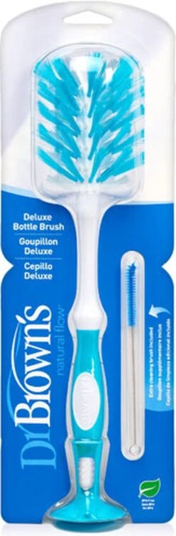 Dr. Brown's - Flessenborstel De Luxe - Inclusief Mini Borstel - Blauw -Jollein Winkel 394x1200
