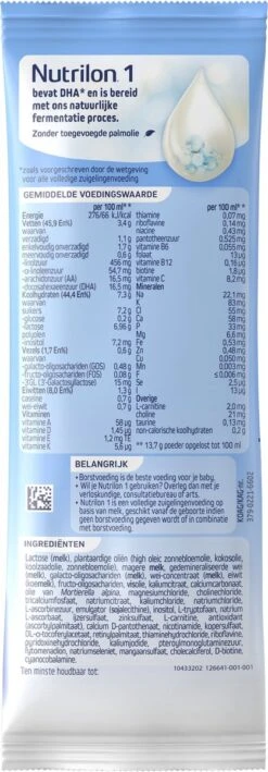 Nutrilon 1 Volledige Zuigelingenvoeding – Flesvoeding Vanaf De Geboorte – 3 Sachets -Jollein Winkel 418x1200