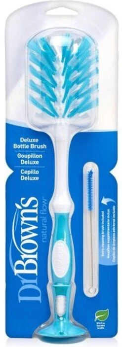 Dr. Brown's - Flessenborstel De Luxe - Inclusief Mini Borstel - Blauw -Jollein Winkel 421x1200