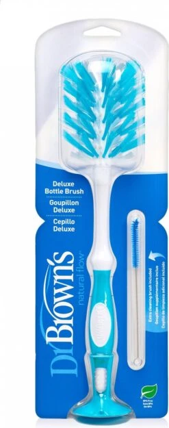 Dr. Brown's - Flessenborstel De Luxe - Inclusief Mini Borstel - Blauw -Jollein Winkel 474x1200 1