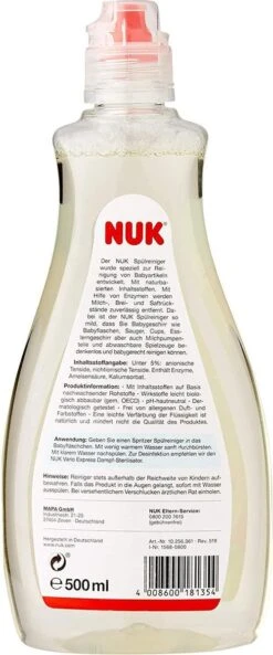 Nuk Afwasmiddel Voor Babyflessen & Spenen, Met Natuurlijk Ingredienten, 500 Ml -Jollein Winkel 500x1200