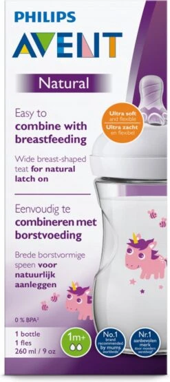 Philips Avent Natural Babyfles - SCF070/25 Babyfles (1m+) Voor Langzame Toevoer - 1x. -Jollein Winkel 534x1200 1