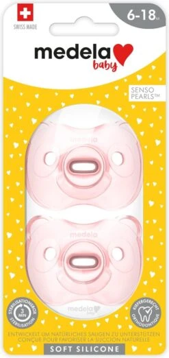 Medela Baby Fopspeen Soft Silicone Superzacht Lichtgewicht Eendelig - Soft Pink - 6-18 Maanden - 2 Stuks -Jollein Winkel 568x1200