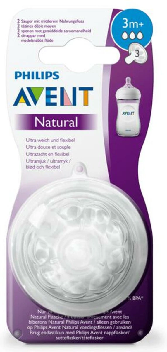 Philips Avent SCF043/27 Natural Speen - 3m+ - 2stuks 2 Philips Avent SCF043/27 Natural Speen - 3m+ - 2stuks - Afbeelding 2
