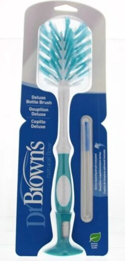 Dr. Brown's - Flessenborstel De Luxe - Inclusief Mini Borstel - Blauw -Jollein Winkel 574x1200