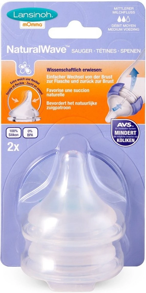 Lansinoh Natural Wave 2 Stuks Medium Speen 75950 3 Lansinoh Natural Wave 2 Stuks Medium Speen 75950 - Afbeelding 3