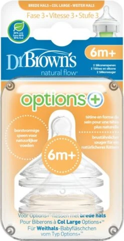 Dr. Brown's Options+ Anti-colic Fles Speen - Fase 3 - Voor Brede Halsfles - 2 Stuks -Jollein Winkel 618x1200 1
