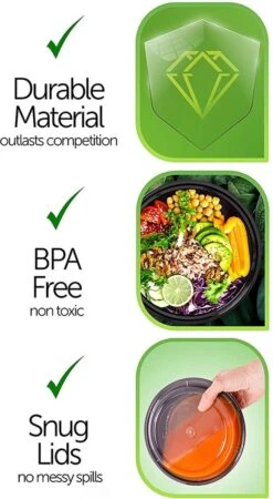 Buxibo - Ronde Maaltijd Meal Prep Containers - Bakjes Rond Met Deksel - Inhoud 900ml - Herbruikbaar Plastic Kunststof - 50 Salade Bakjes - Lunchbox - Diepvriesbakjes - Magnetron Vaatwasser Bestendig - Vershoudbakjes - Plastic Bakjes -Jollein Winkel 658x1200 1