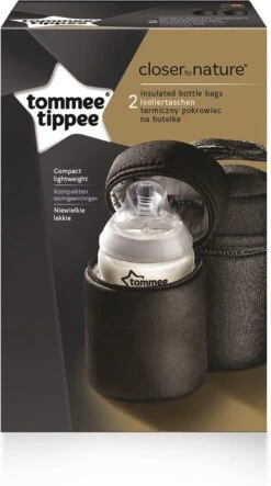 Tommee Tippee Closer To Nature - Geïsoleerde Tas Voor Zuigflessen - Set Van 2 - Zwart -Jollein Winkel 669x1200