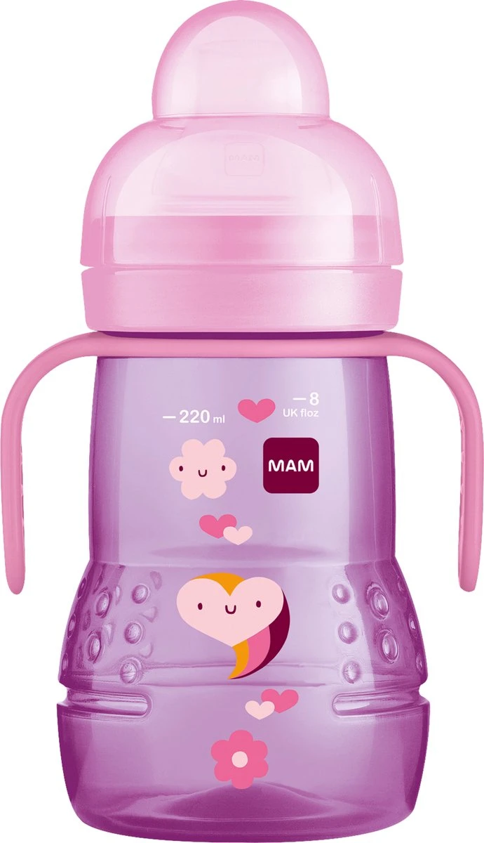 MAM Trainer+ | MAM Drinkbeker | MAM Drinkfles | Roze | 220ML 1 MAM Trainer+ | MAM Drinkbeker | MAM Drinkfles | Roze | 220ML
