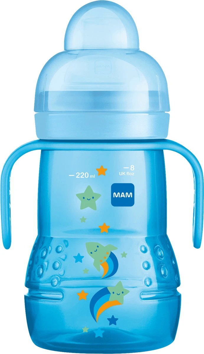 MAM Trainer+ | MAM Drinkbeker | MAM Drinkfles | Blauw | 220ML 1 MAM Trainer+ | MAM Drinkbeker | MAM Drinkfles | Blauw | 220ML