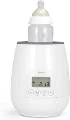 Alecto BW-700 - Snelle Digitale Flessenwarmer 500W Voor Opwarmen, Steriliseren En Ontdooien - Inclusief Stoomkap - Bediening Via Display - Wit -Jollein Winkel 708x1200