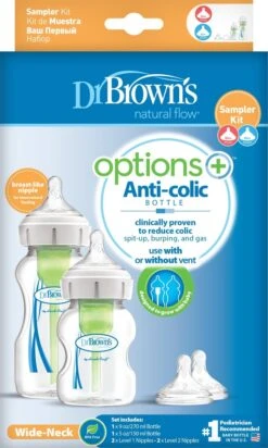 Dr. Brown's Options+ Anti-colic Samplerkit Brede Hals Fles WB02600-INTLX -Jollein Winkel 720x1200
