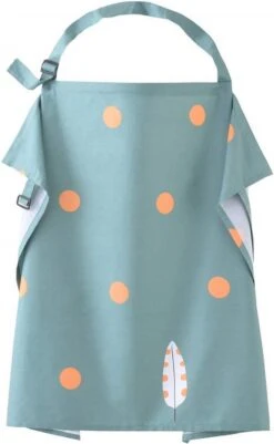 Merkloos Borstvoedingsdoek - Voedingsdoek - Afschermdoek - Veer Stippen - Groen