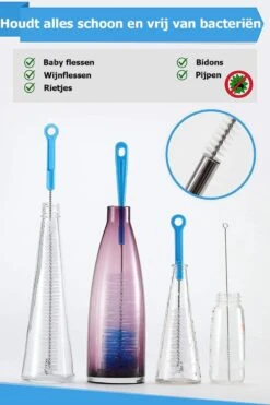 Flessenborstel - Flessenrager - Schoonmaakborstel - Flessenreiniger - 5 Stuks - Kras- En BPA Vrij - Geschikt Voor Alle Oppervlakken -Jollein Winkel 800x1200 18