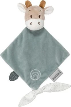 Nattou Giraf Luna - Knuffeldoekje Mini - 30x20 Cm - Groen/Beige