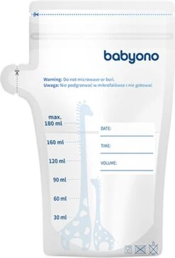 Babyono - Moedermelk Bewaarzakjes - Moedermelkbewaarzakjes - Gemakkelijke Etiketteren - 180 Ml - 30 Stuks - 1084 -Jollein Winkel 813x1200 2