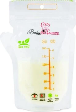 Moedermelk Bewaarzakjes - 60 Stuks - 180 Ml - BPA Vrij - Steriel - Borstvoeding Zakjes Met Schenktuit - Invriezen - Babyvoeding - Melk - Afsluitbaar -Jollein Winkel 817x1200
