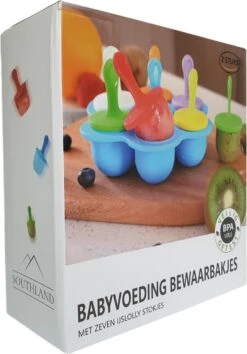 Southland Babyvoeding Bewaarbakjes - Babyvoedingsaccessoires - Siliconen Lepeltjes - BPA-vrij - Babyvoeding Diepvriesbakje -Jollein Winkel 838x1200