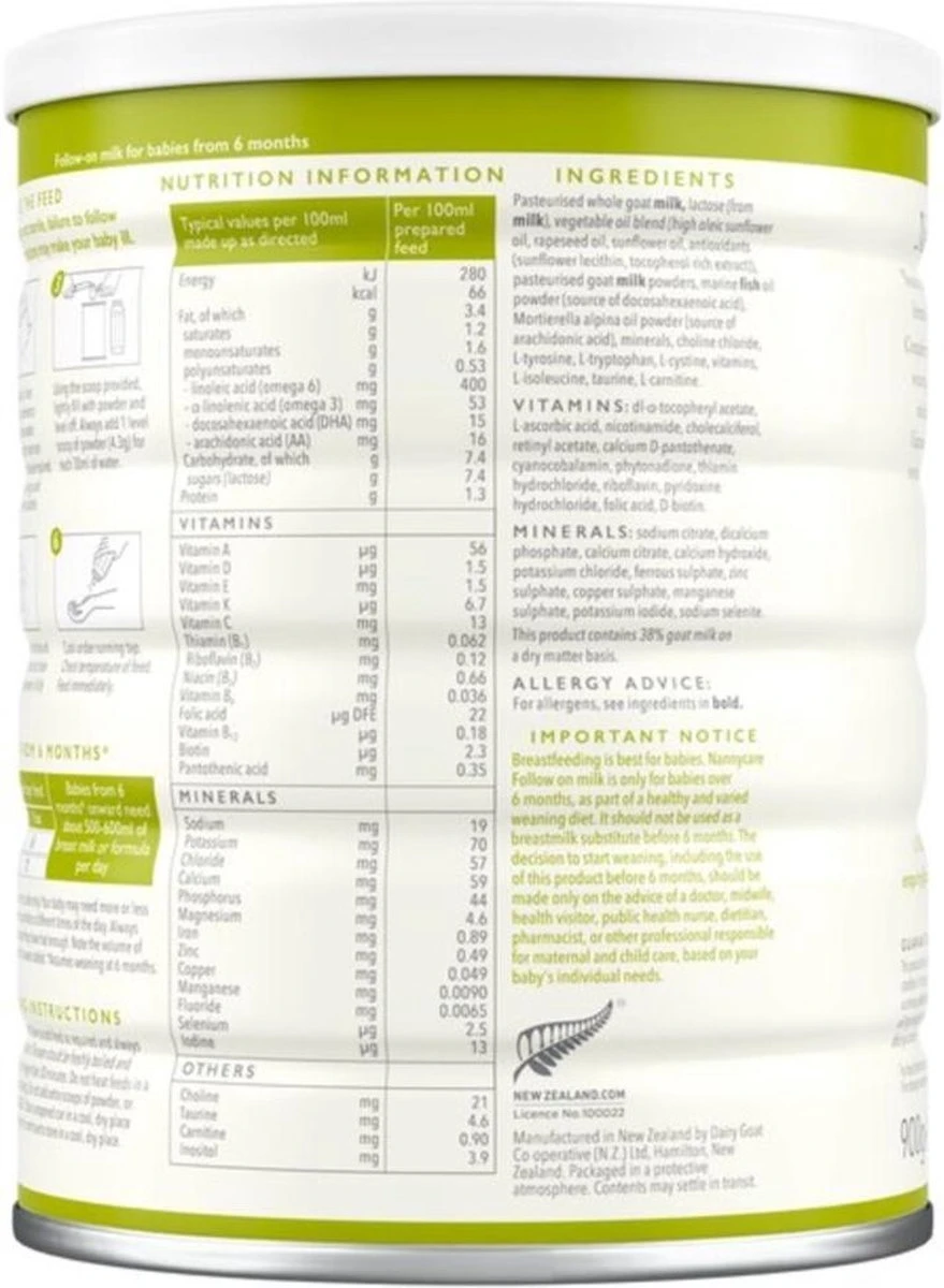 Nannycare Geitenmelk 2 Na 6 Maanden 900 Gr 2 Nannycare Geitenmelk 2 Na 6 Maanden 900 Gr - Afbeelding 2